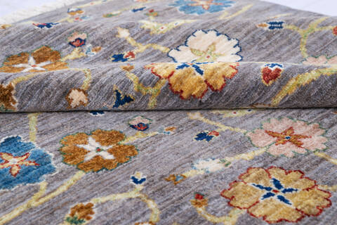 Chobi Grey Hand Knotted 56 X 710  Area Rug 700-146103 Image 5