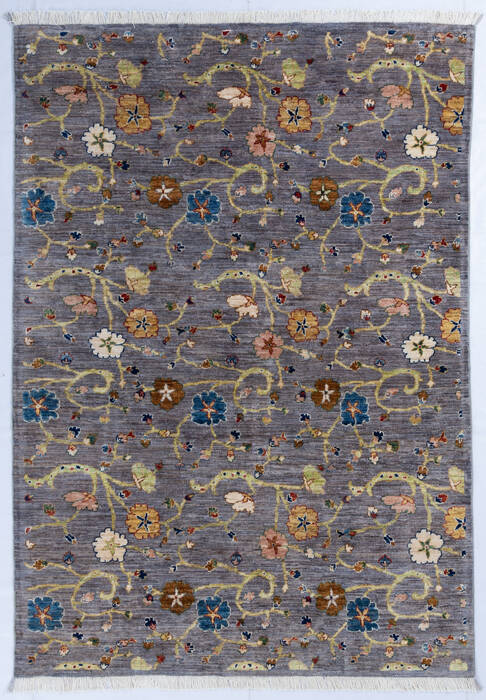 Chobi Grey Hand Knotted 56 X 710  Area Rug 700-146103 Image 0