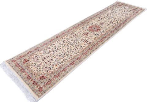 Pak-Persian Beige Runner Hand Knotted 27 X 103  Area Rug 700-146115 Image 2