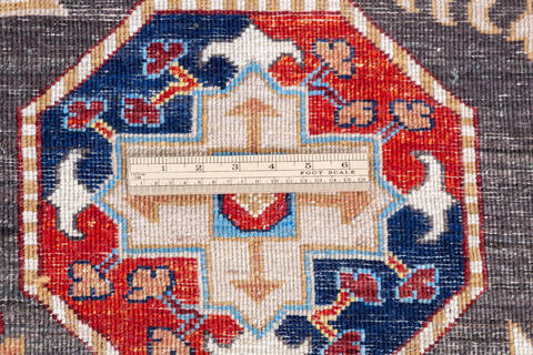 Chobi Grey Hand Knotted 81 X 100  Area Rug 700-146126 Image 7