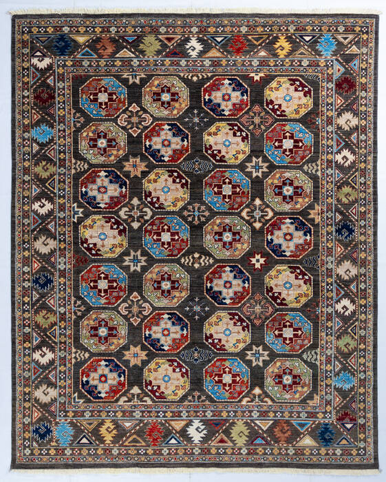 Chobi Grey Hand Knotted 81 X 100  Area Rug 700-146126 Image 0
