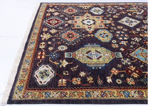 Chobi Black Hand Knotted 60 X 93  Area Rug 700-146129 Image 5