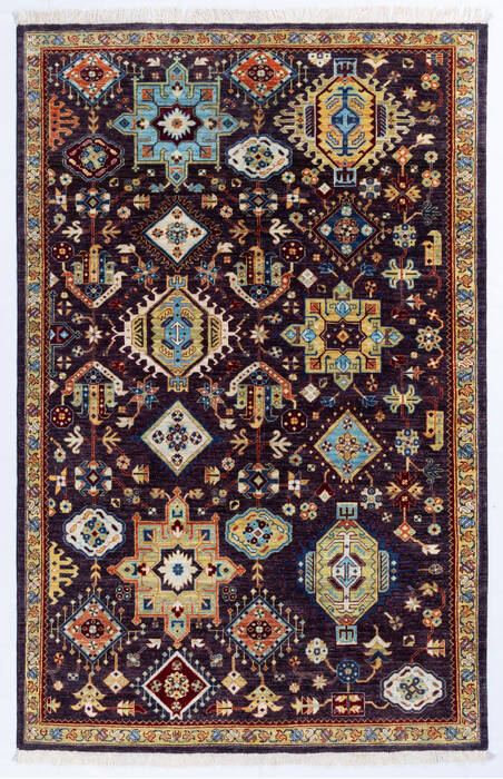 Chobi Black Hand Knotted 60 X 93  Area Rug 700-146129 Image 0