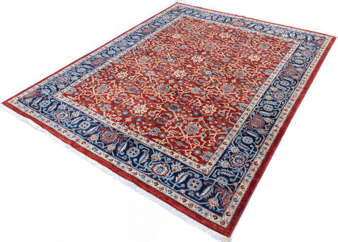 Chobi Red Hand Knotted 80 X 99  Area Rug 700-146130 Image 2
