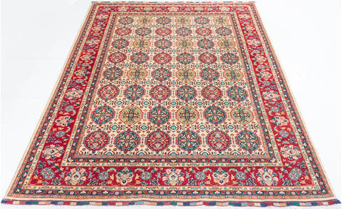 Kunduz Beige Hand Knotted 68 X 97  Area Rug 700-146368 Image 1