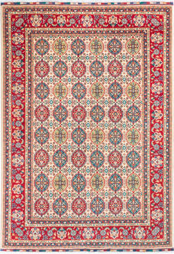 Kunduz Beige Hand Knotted 6'8" X 9'7"  Area Rug 700-146368