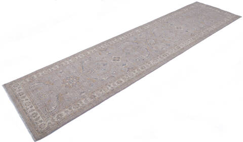 Chobi Grey Runner Hand Knotted 25 X 910  Area Rug 700-146528 Image 2