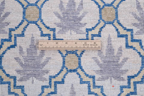 Chobi Blue Runner Hand Knotted 27 X 99  Area Rug 700-146564 Image 6
