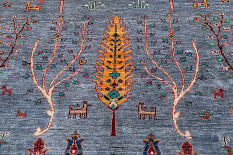 Chobi Grey Hand Knotted 510 X 710  Area Rug 700-146662 Image 3