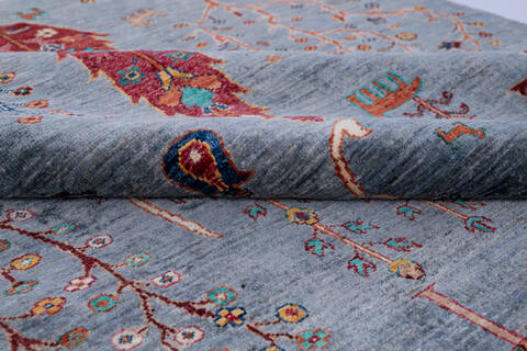 Chobi Grey Hand Knotted 510 X 710  Area Rug 700-146662 Image 5
