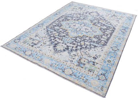 Heriz Blue Hand Knotted 710 X 910  Area Rug 700-146665 Image 2