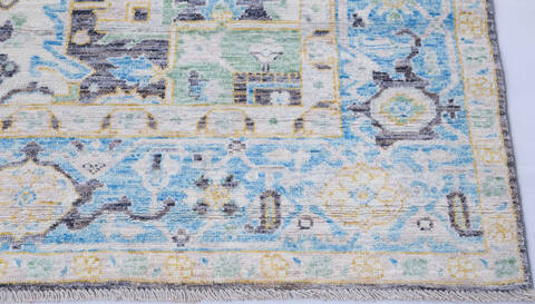 Heriz Blue Hand Knotted 710 X 910  Area Rug 700-146665 Image 4
