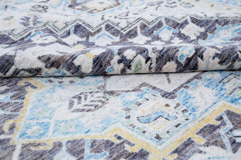 Heriz Blue Hand Knotted 710 X 910  Area Rug 700-146665 Image 5