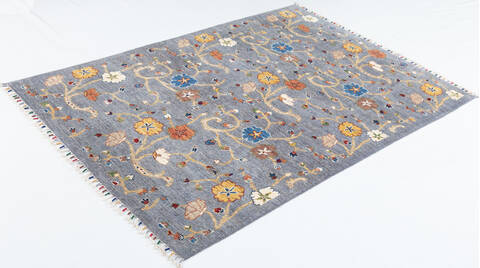 Chobi Grey Hand Knotted 410 X 611  Area Rug 700-146693 Image 2