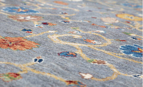 Chobi Grey Hand Knotted 410 X 611  Area Rug 700-146693 Image 3