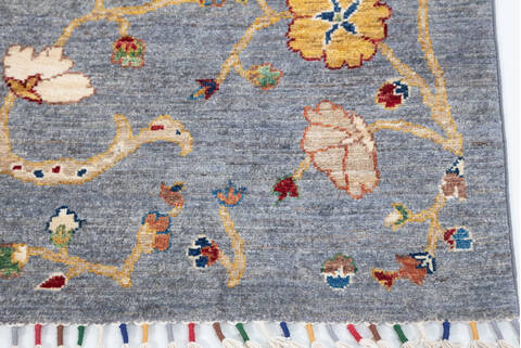 Chobi Grey Hand Knotted 410 X 611  Area Rug 700-146693 Image 4