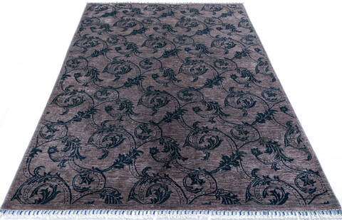 Chobi Grey Hand Knotted 50 X 69  Area Rug 700-146729 Image 1