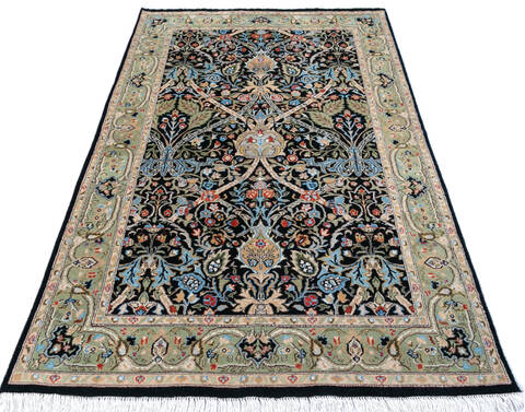 Pak-Persian Black Hand Knotted 45 X 71  Area Rug 700-146732 Image 1