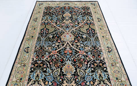 Pak-Persian Black Hand Knotted 45 X 71  Area Rug 700-146732 Image 4