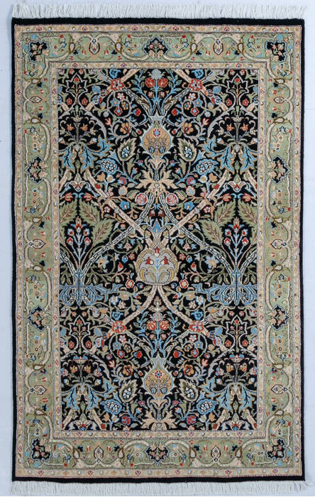 Pak-Persian Black Hand Knotted 45 X 71  Area Rug 700-146732 Image 0