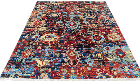 Chobi Multicolor Hand Knotted 80 X 99  Area Rug 700-146880 Image 1