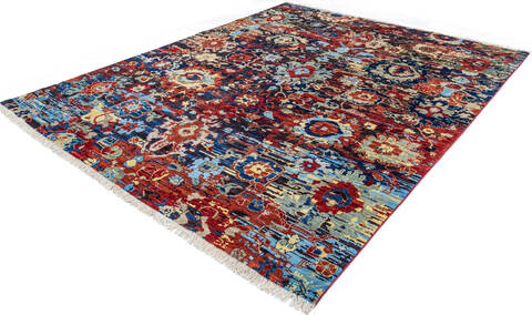 Chobi Multicolor Hand Knotted 80 X 99  Area Rug 700-146880 Image 2