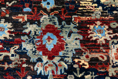 Chobi Multicolor Hand Knotted 80 X 99  Area Rug 700-146880 Image 4