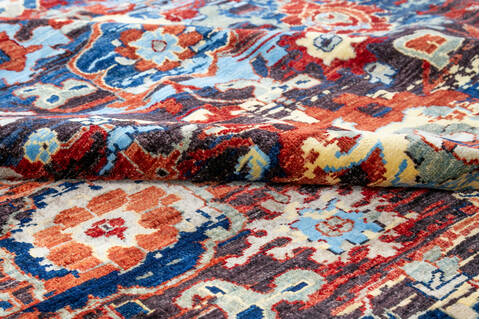 Chobi Multicolor Hand Knotted 80 X 99  Area Rug 700-146880 Image 6