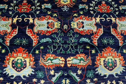 Chobi Blue Hand Knotted 511 X 90  Area Rug 700-146883 Image 3