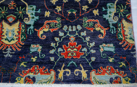 Chobi Blue Hand Knotted 511 X 90  Area Rug 700-146883 Image 4