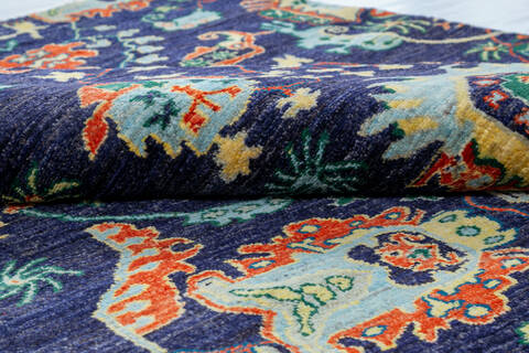 Chobi Blue Hand Knotted 511 X 90  Area Rug 700-146883 Image 5