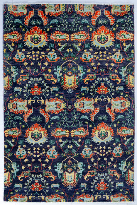 Chobi Blue Hand Knotted 511 X 90  Area Rug 700-146883 Image 0