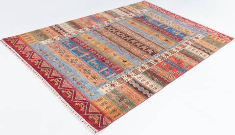 Chobi Multicolor Hand Knotted 611 X 101  Area Rug 700-146962 Image 2