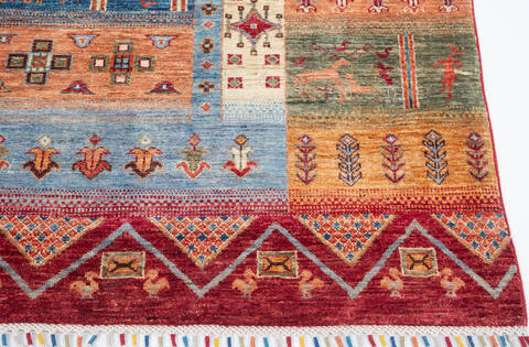 Chobi Multicolor Hand Knotted 611 X 101  Area Rug 700-146962 Image 4