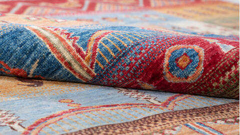 Chobi Multicolor Hand Knotted 611 X 101  Area Rug 700-146962 Image 7