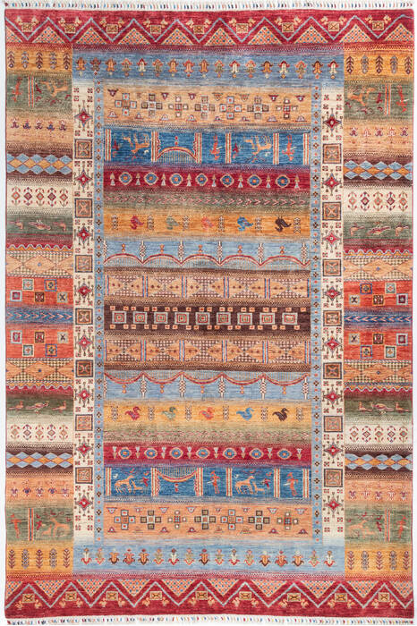 Chobi Multicolor Hand Knotted 611 X 101  Area Rug 700-146962 Image 0