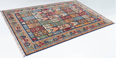 Chobi Blue Hand Knotted 65 X 98  Area Rug 700-146971 Image 2