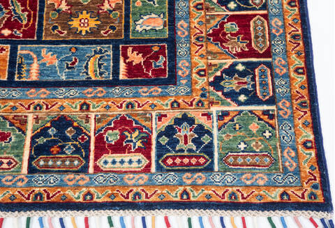 Chobi Blue Hand Knotted 65 X 98  Area Rug 700-146971 Image 4