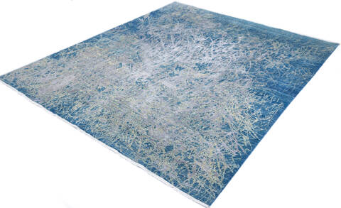 Chobi Blue Hand Knotted 82 X 99  Area Rug 700-147029 Image 2