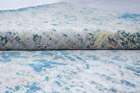 Chobi Blue Hand Knotted 82 X 99  Area Rug 700-147029 Image 6