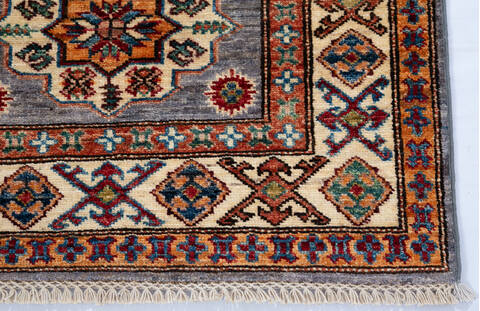 Kazak Grey Runner Hand Knotted 28 X 100  Area Rug 700-147094 Image 3