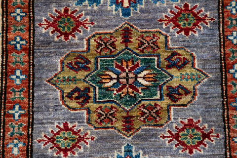 Kazak Grey Runner Hand Knotted 28 X 100  Area Rug 700-147094 Image 5