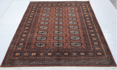 Bokhara Brown Hand Knotted 49 X 66  Area Rug 700-147105 Image 1