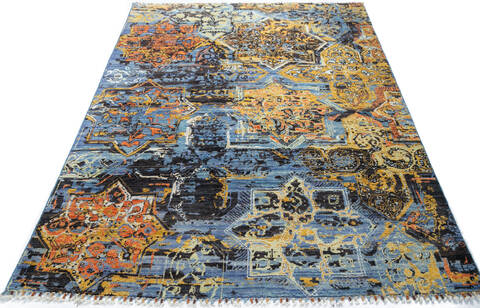 Chobi Multicolor Hand Knotted 411 X 68  Area Rug 700-147109 Image 1
