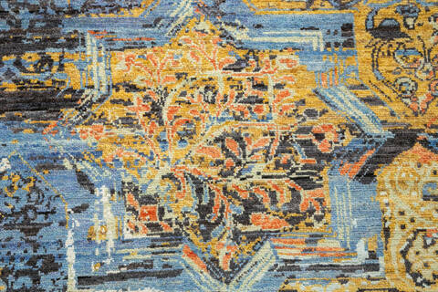 Chobi Multicolor Hand Knotted 411 X 68  Area Rug 700-147109 Image 3