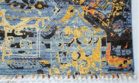 Chobi Multicolor Hand Knotted 411 X 68  Area Rug 700-147109 Image 5