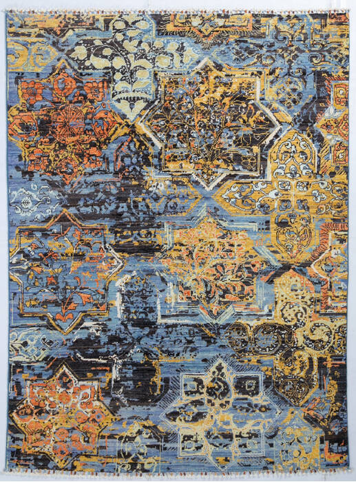 Chobi Multicolor Hand Knotted 411 X 68  Area Rug 700-147109 Image 0