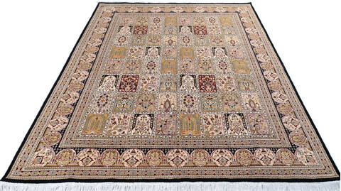 Pak-Persian Black Hand Knotted 81 X 100  Area Rug 700-147110 Image 1