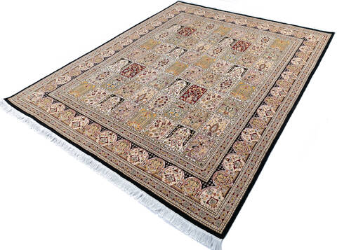 Pak-Persian Black Hand Knotted 81 X 100  Area Rug 700-147110 Image 2