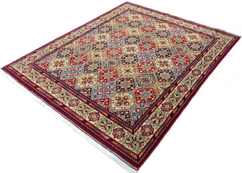 Khan Mohammadi Red Hand Knotted 52 X 64  Area Rug 700-147116 Image 2